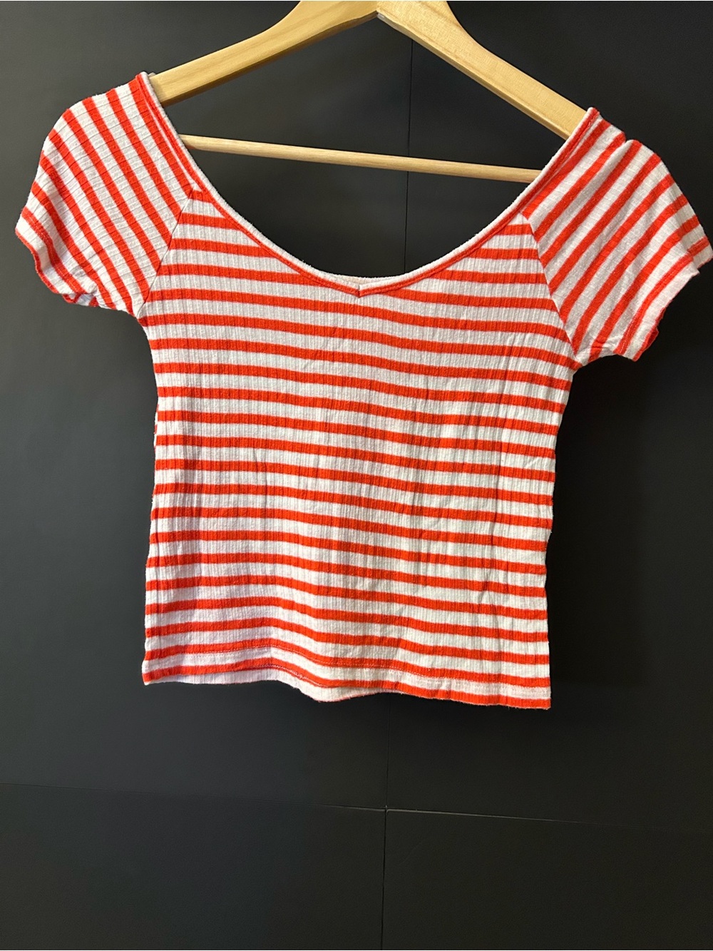Striped Red and White Women's Knit Top
